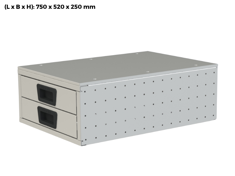 ProCab vloerlade 750 x 520 x 250 mm tweevoudig productweergave