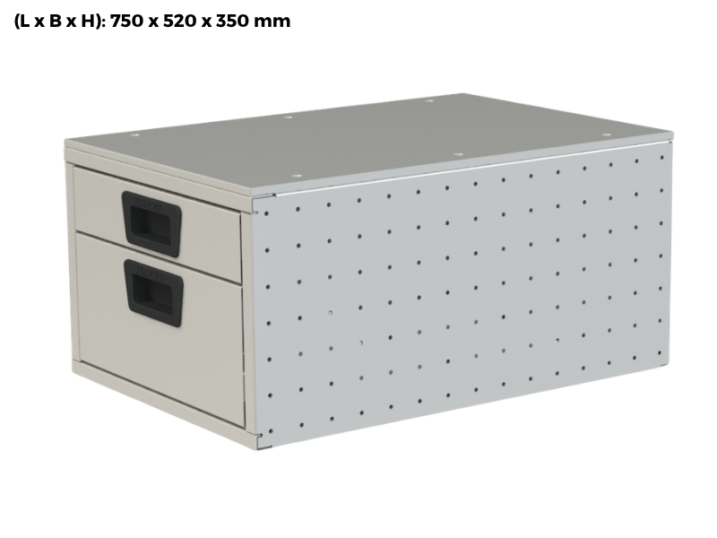 ProCab vloerlade 750 x 520 x 350 mm tweevoudig productweergave
